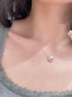 轻奢高级感月牙猫眼石珠珠项链女