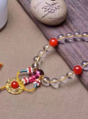 纯天然白水晶 宫廷剧 超美的清宫宫廷十八子念珠挂珠