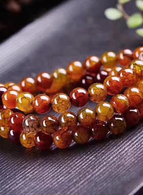 天然玛瑙多圈手串龙纹石