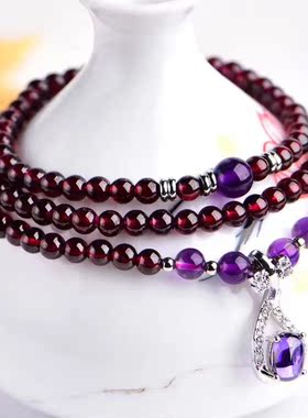 天然百搭石榴石手串