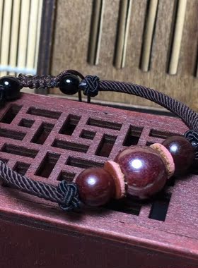 天然编织原矿朱砂手链