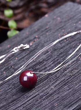 天然朱砂开运吊坠原矿百搭珠项链