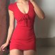 BERAN Exclusive Customized Retro Deep V Holiday Holiday Lace up Waist Short Sleeve Dress Little Red Dress Christmas
