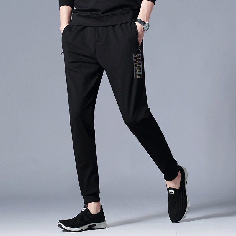 时尚新款男士夏秋季潮流薄款九分裤宽松小脚大码休闲运动黑色长裤,淘宝优惠券,粉丝福利购,淘宝优惠卷
