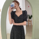 Летнее платье, ретро длинная юбка, в цветочек, французский стиль