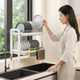 Kitchen window sill rack double layer drain bowl rack narrow
