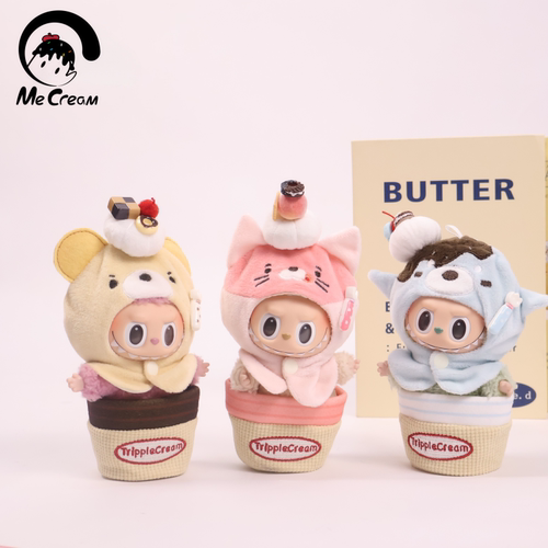 棉花娃衣拉布布labubu一二三代动物冰冰乐可爱搪胶盲盒挂件衣服 - 图1