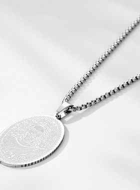 新款不锈钢吊坠项链 大奖章男子吊坠项链珠宝礼物饰品