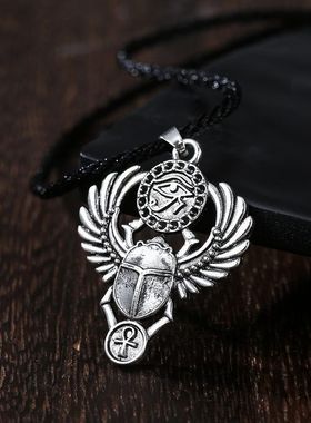 复古恶魔之眼吊坠项链锁骨 眼睛荷鲁斯嘻哈衣领饰品礼物