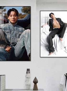 牛仔裤女装店装饰画时尚模特海报挂画服装店工作室墙面潮牌壁画
