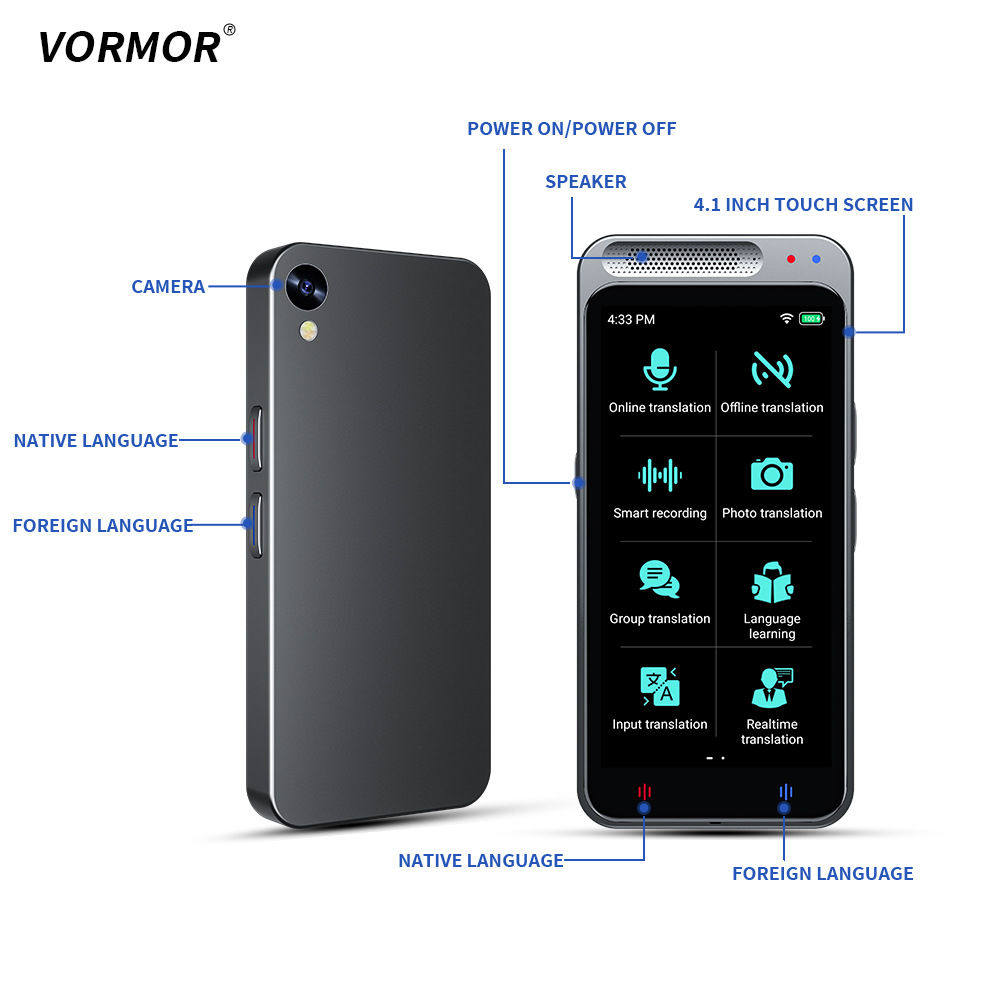 贝铂vormor z6 z2智能语音翻译机 138种语言互译支持离线
