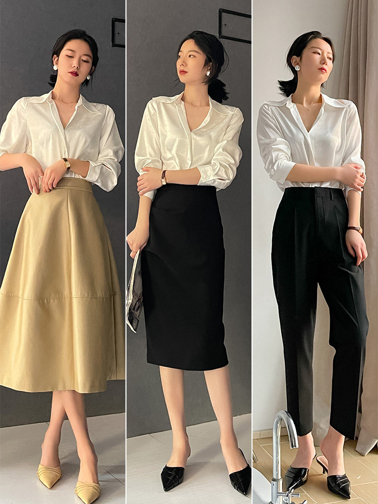 女高级感轻奢法式字母印花小众衬衫 jajp衬衫