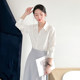 高级感白色衬衫女气质通勤职业抗皱轻奢正装2025秋季长袖正肩衬衣