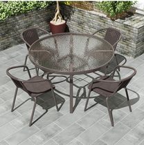 Courtyard Casual Outdoor Table And Chairs Open-air Waterproof Sunscreen Garden Yard Tea Outside Swing Folding Tea Table Small Balcony