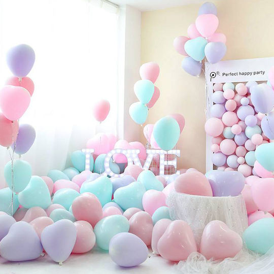 加厚气球马卡龙色七夕情人装扮告白周岁生日装扮布置开业求婚汽球