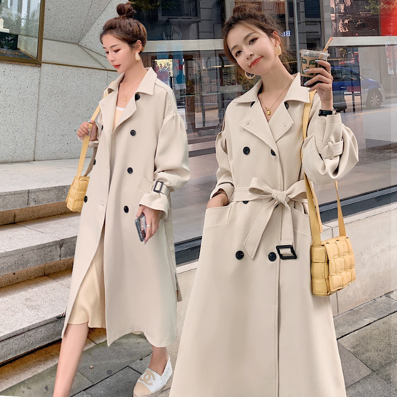 女中长款2020新款秋装韩版宽松风衣 蓝海奕诺风衣