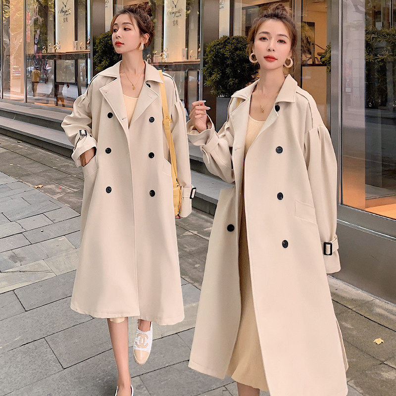 女中长款2020新款秋装韩版宽松风衣 蓝海奕诺风衣