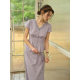 SimpleRetro ສີມ່ວງ mist dance ຝຣັ່ງ exquisite linen ຝ້າຍຄໍ V-neck lace embroidered ສິ້ນຊຸດສໍາລັບແມ່ຍິງເບິ່ງກະທັດຮັດ