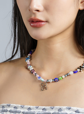 X-DUDE杨紫同款珍珠树脂拼接项链