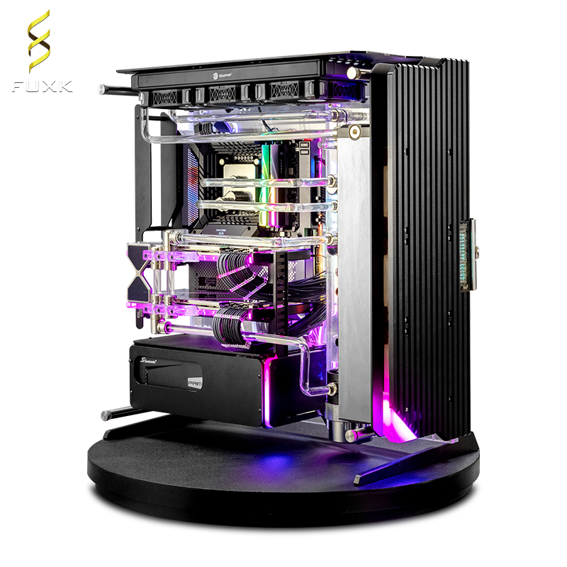 FUXK TouT2定制 i9 13900K/RTX 4090透明水路板分体式水冷电脑-图3
