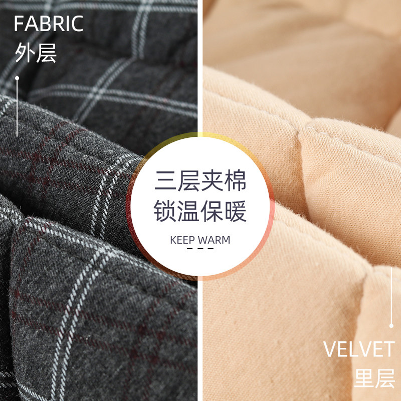 冬季长款纯棉夹棉全棉男士睡袍 万年雅内衣睡衣/家居服套装