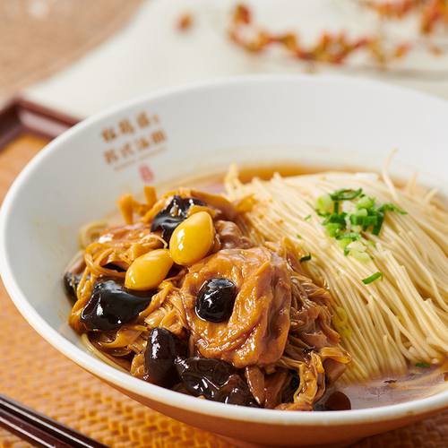 松鹤楼真尝家盒装包装如意上素浇头面方便速食面煮面半干面早餐 - 图1