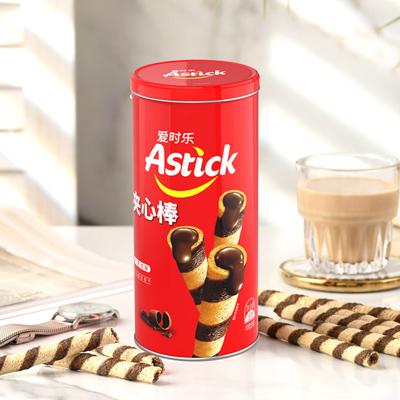 Astick爱时乐夹心棒A150g*3罐【送礼聚会零食儿童饼干蛋卷双