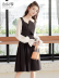 Mùa thu 2019 mới phổ biến váy đầm màu đen cổ tích nữ thời trang gợi cảm dài tay lưới - váy đầm đầm công sở váy đầm