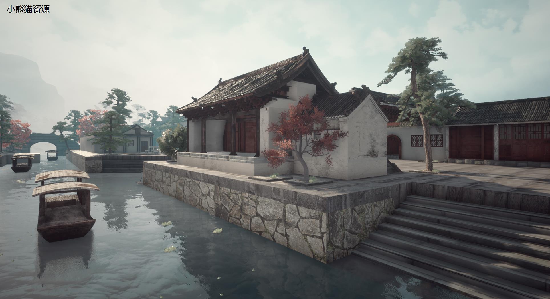 虚幻5UE4古代中国风武侠风竹林中式建筑3D场景CG资源合集