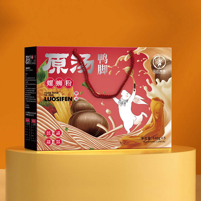 花红娘娘新品原汤螺蛳粉鸭脚柳州正宗辣油香臭840g螺丝粉大颗螺肉