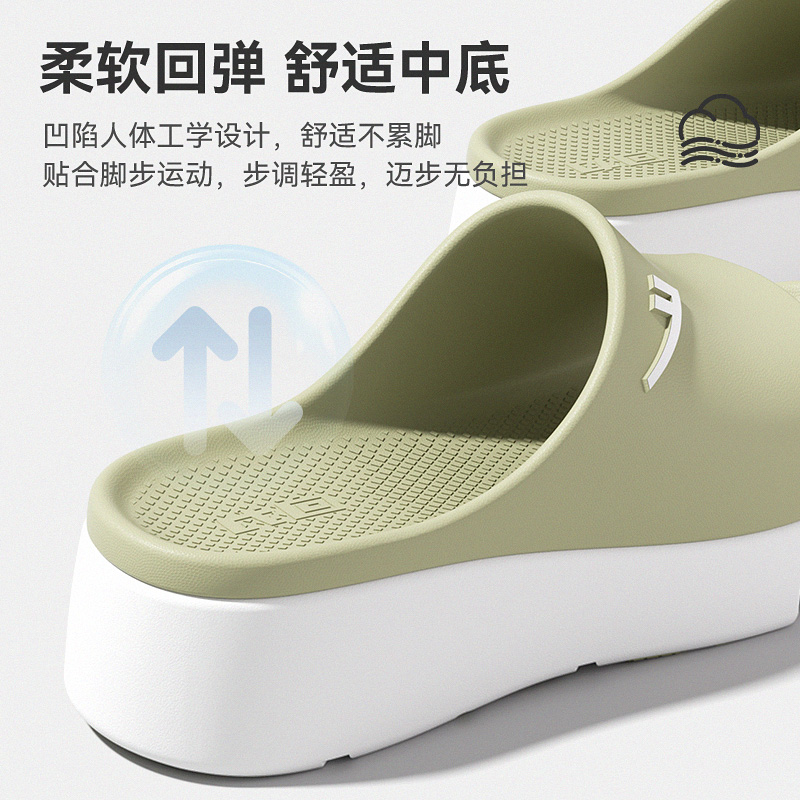 回力厚底拖鞋女时尚外穿增高2025新款防滑夏天踩屎感坡跟凉拖鞋女 - 图1