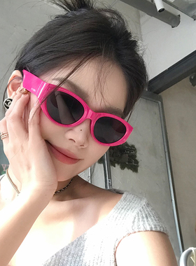 辣妹粉色猫眼墨镜女防晒太阳镜