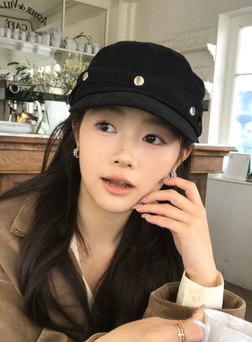 法式复古平顶马术帽女百搭鸭舌帽