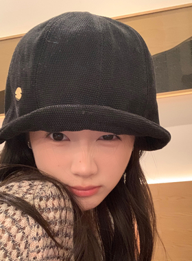 日系圆顶黑色渔夫帽子女秋冬礼帽