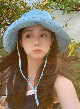 大帽檐渔夫帽女日系秋季防晒帽