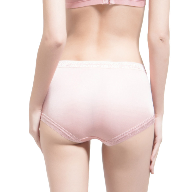 3条100%天然桑蚕丝女士中腰内裤 恩曼诗内衣内裤