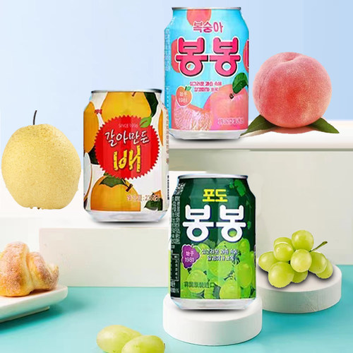 韩国进口海太多口味果肉果汁饮料葡萄草莓橙子菠萝桃苹果芒果 - 图1
