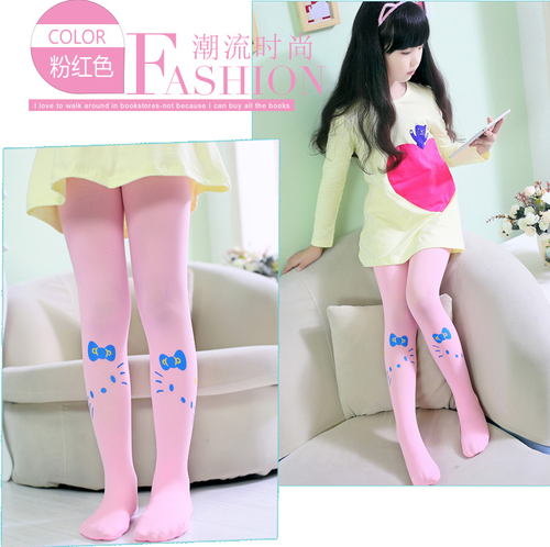 春秋夏季女童打底连裤袜儿童长筒袜女孩舞蹈白色童装薄款宝宝丝袜 - 图0