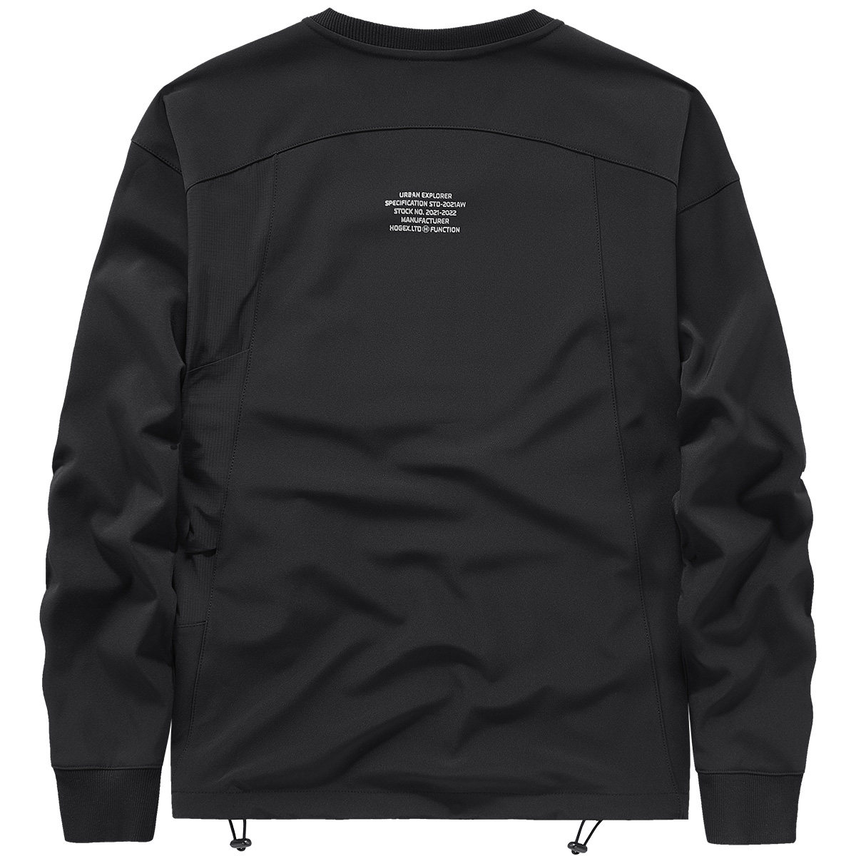 VIP暗黑系机能卫衣男多口袋拼接圆领长袖t恤设计感小众上衣ins潮,淘宝优惠券,粉丝福利购,淘宝优惠卷