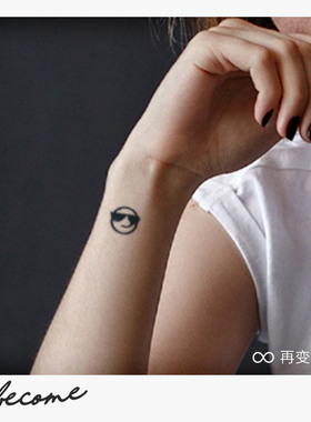 再变草本纹身贴趣味表情手指女