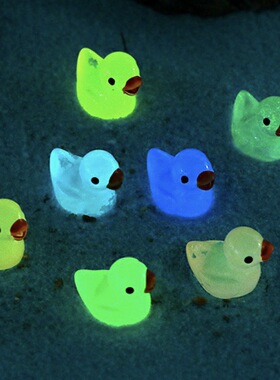 夜光小黄鸭苔藓微景观树脂挂件