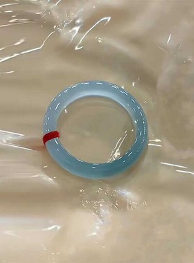 冰种冰透蓝水翡翠手镯缅甸天然天空蓝翡翠玉镯子小圈口正圈款