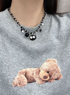 韩东大门煤球搞怪卡通系列可爱小众独特设计时尚个性不掉色项链女