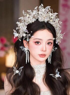 日韩高级感水钻新娘结婚主纱皇冠头饰公主生日成人礼奢华大气王冠