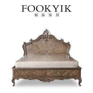 福溢家居 意大利风维罗纳系列木板床双人床欧式简约美式卧室家具