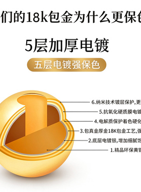 镀18k金铜珠子diy手链小金珠配件