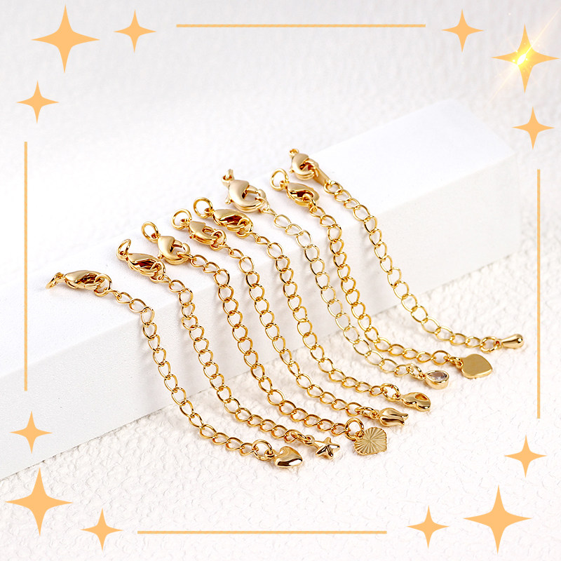 包18k金珍珠项链延长链diy带龙虾扣自制手链脚链尾链饰品配件材料,淘宝优惠券,粉丝福利购,淘宝优惠卷