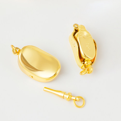 镀18k金穿珍珠项链扣头配件手链元宝扣DIY豌豆扣连接扣专用线材料 - 图2