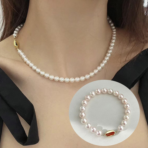 穿珍珠项链扣头配件专用钢丝线纯银元宝扣diy串珠手链扣接头材料 - 图2