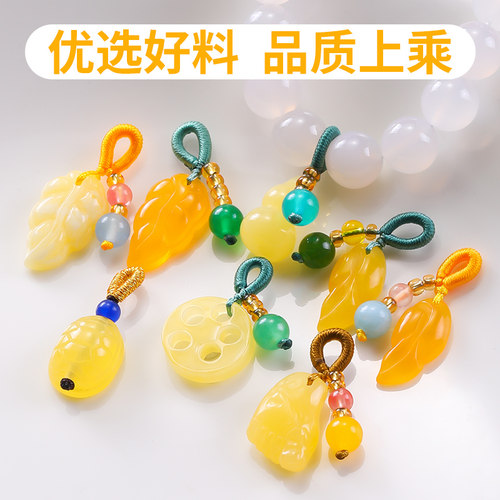 蜜蜡玉石小配件葫芦水滴提溜吊坠diy手链手串项链迷你滴溜配饰品 - 图1